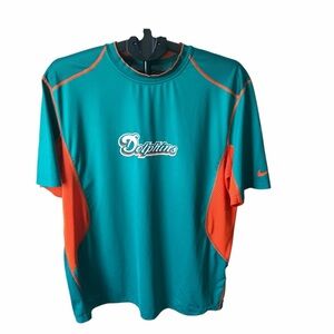 Mens NFL Miami Dolphins Teal and Orange Nike Dri-FIT Jersey | Size XL